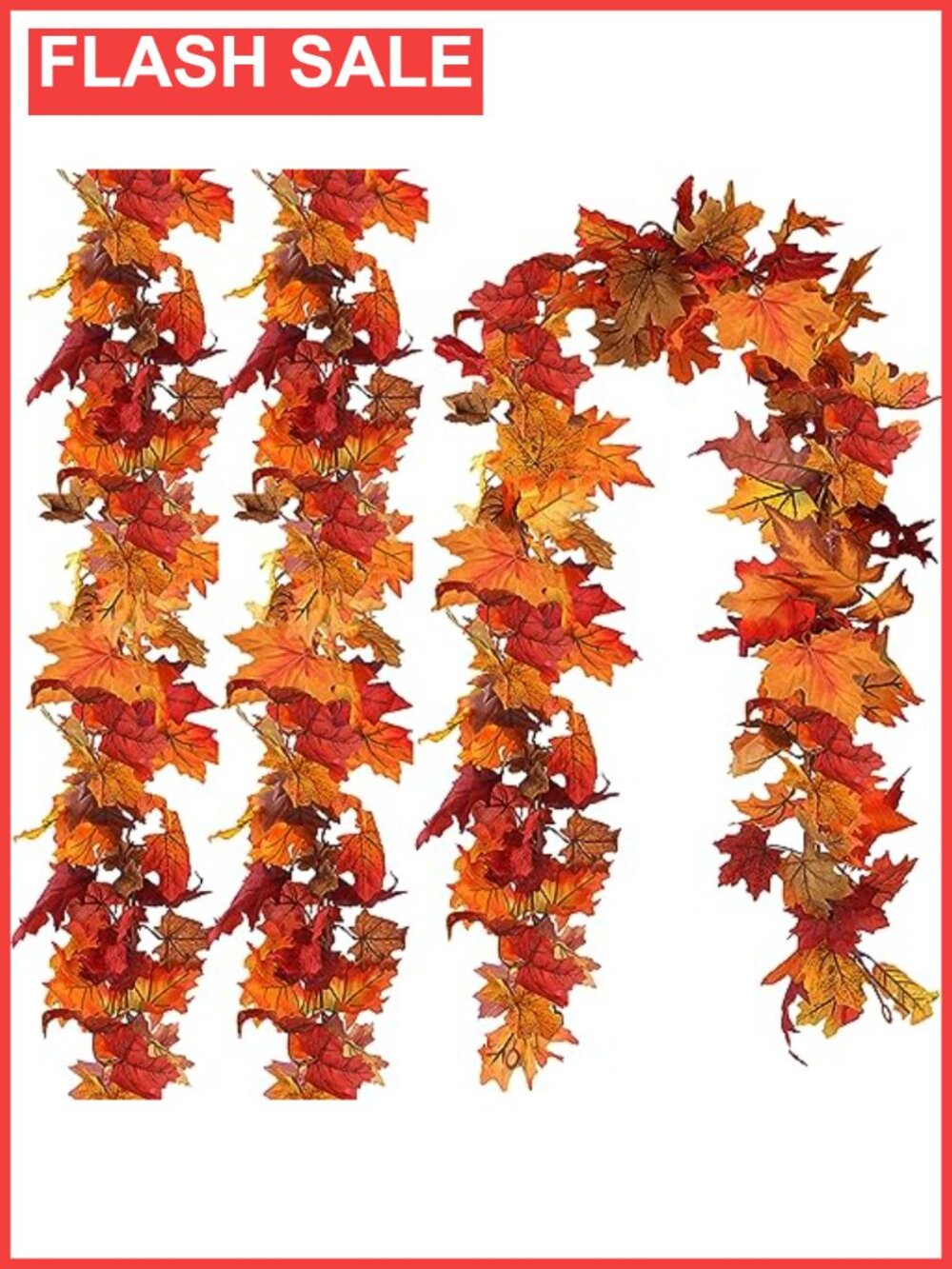 3 Pack Fall Leaves Garland 17.7Ft Silk Maple Leaf Vines Thanksgiving Decor